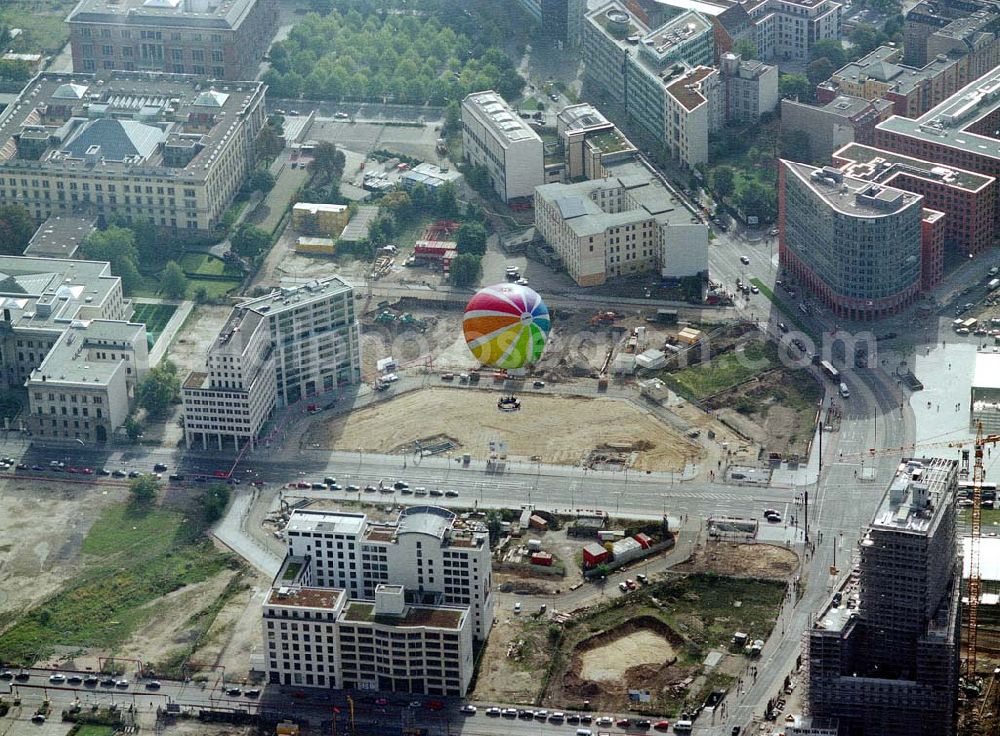 Berlin from above - Baustellen am Leipziger Platz / Nähe Potsdamer Platz