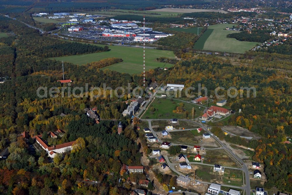 Aerial image Königs Wusterhausen - Construction sites of the new single-family house - residential area on Funkerberg in Koenigs Wusterhausen in Brandenburg