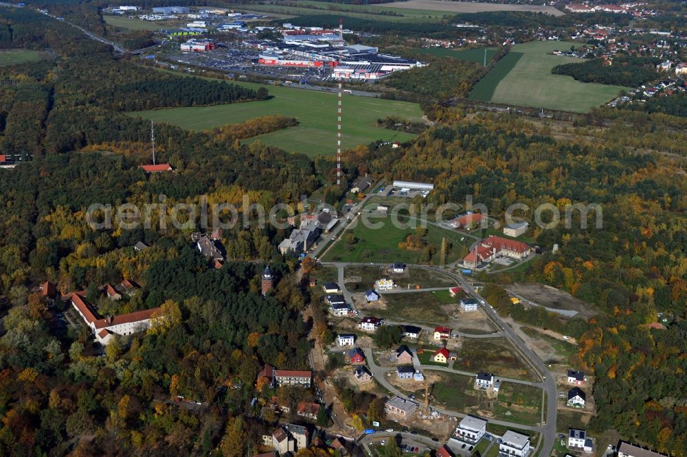 Aerial photograph Königs Wusterhausen - Construction sites of the new single-family house - residential area on Funkerberg in Koenigs Wusterhausen in Brandenburg