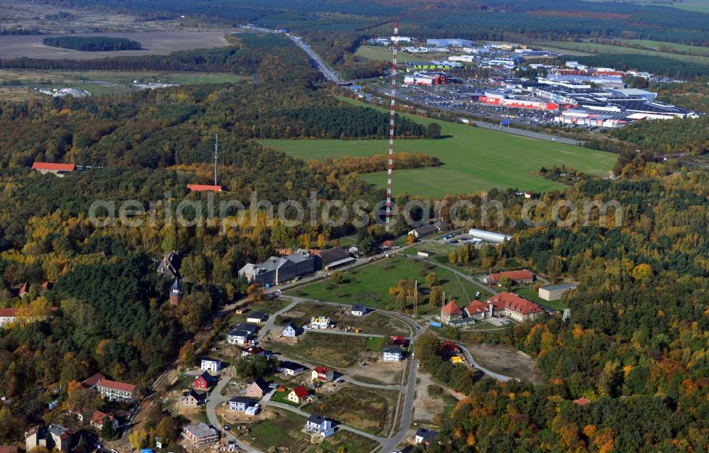 Aerial image Königs Wusterhausen - Construction sites of the new single-family house - residential area on Funkerberg in Koenigs Wusterhausen in Brandenburg