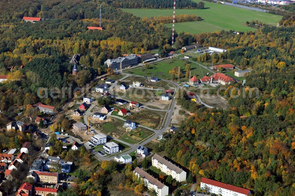 Aerial photograph Königs Wusterhausen - Construction sites of the new single-family house - residential area on Funkerberg in Koenigs Wusterhausen in Brandenburg