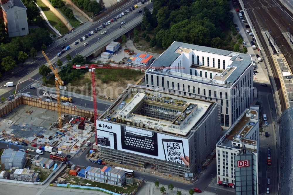 Berlin from above - City view with part of new construction - projects Berlin Central Station in Berlin