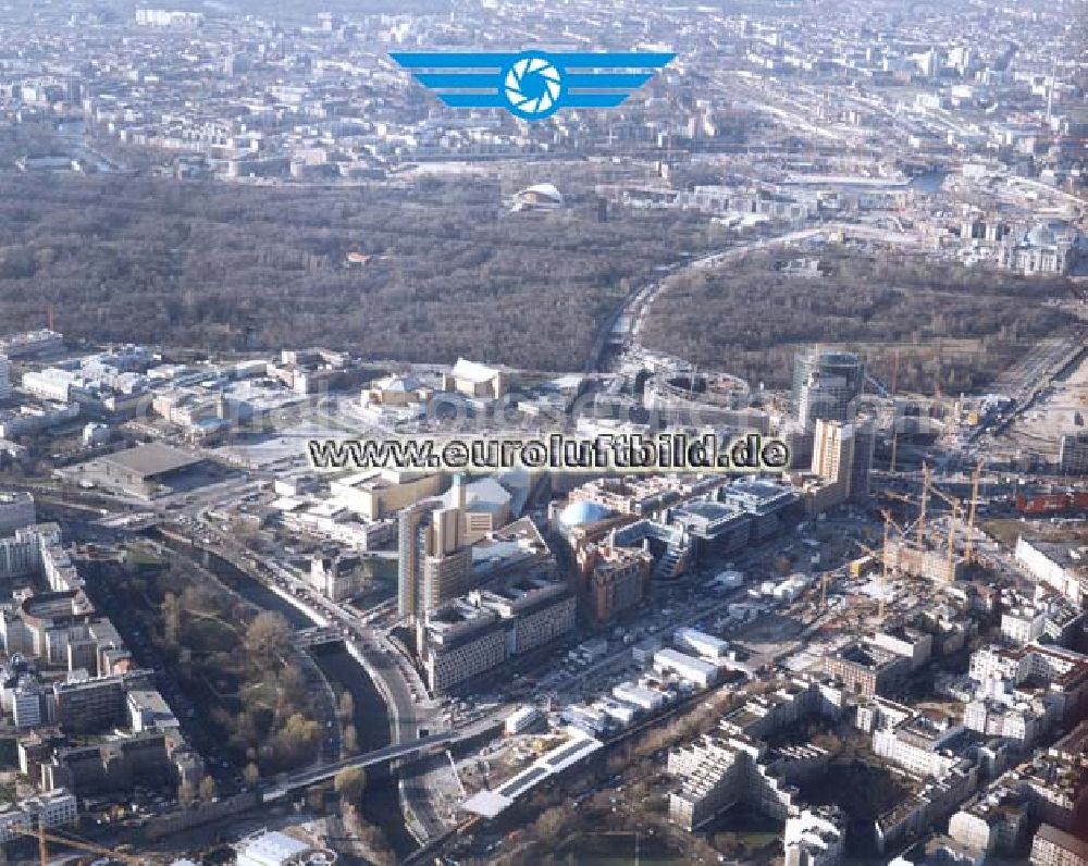 Berlin - Tiergarten from above - Baustellen am Potsdamer Platz.