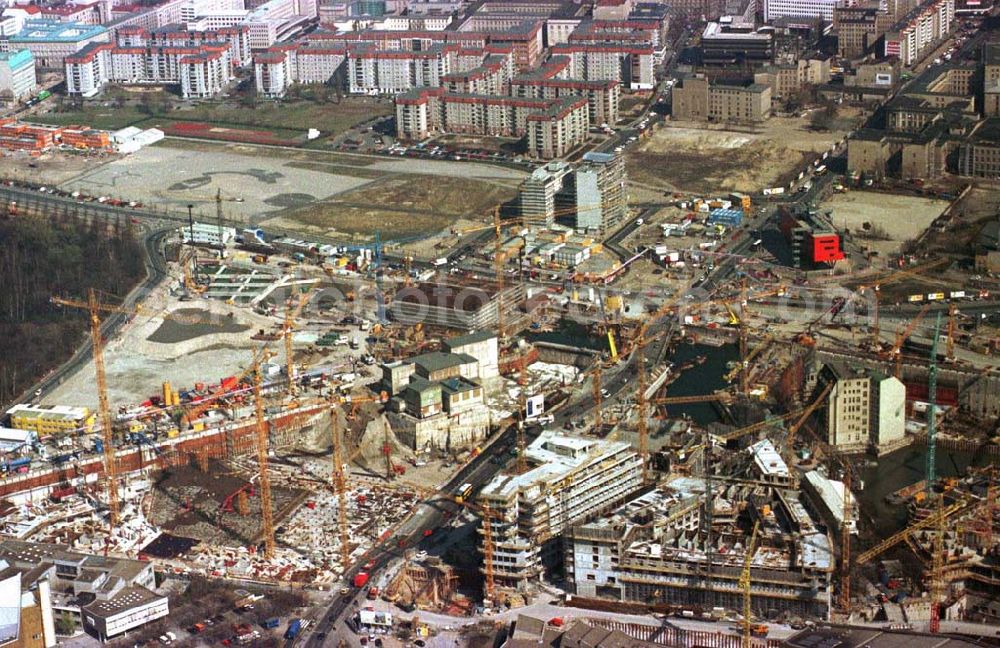 Aerial image Berlin - Baustellen am Potsdamer Platz