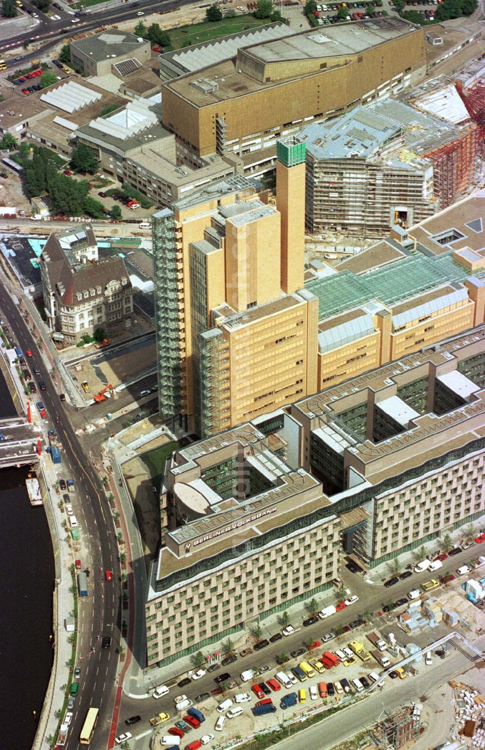 Aerial photograph Berlin - Tiergarten - Baustellen am Potsdamer Platz.