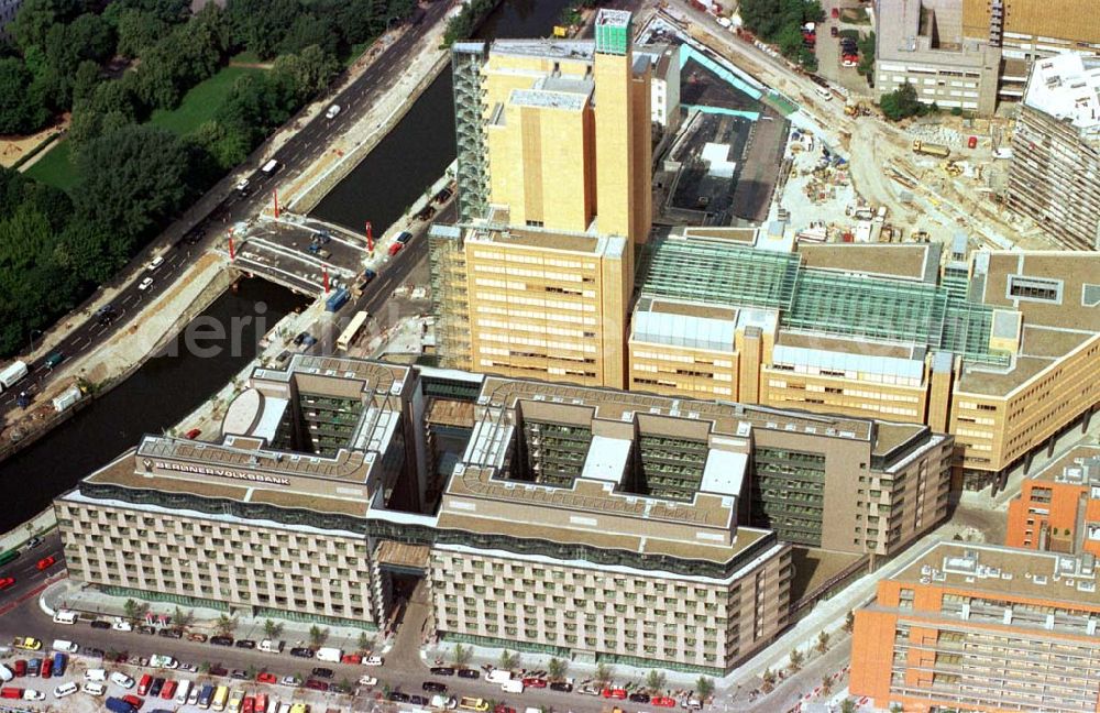 Aerial image Berlin - Tiergarten - Baustellen am Potsdamer Platz.