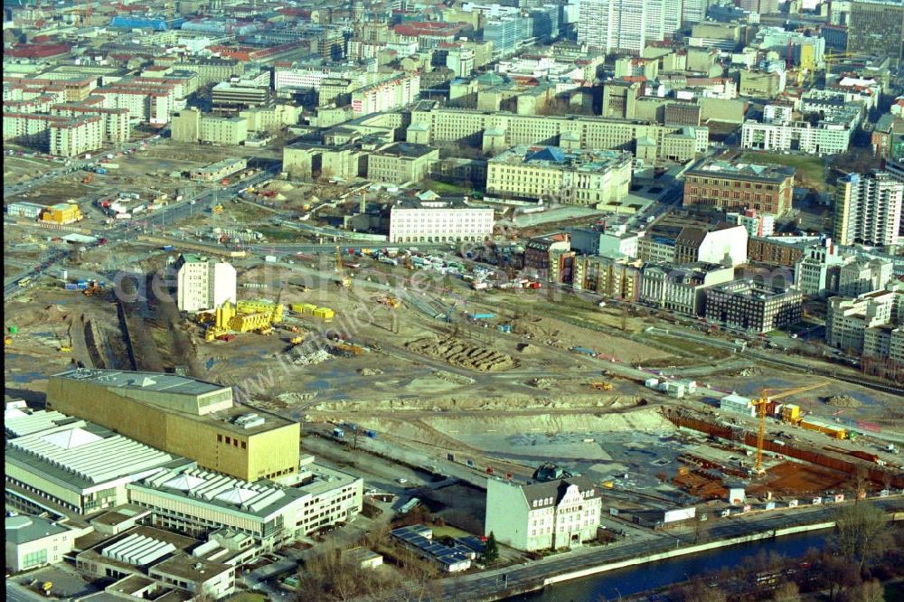 Aerial photograph Berlin / Tiergarten - Baustellen am Potsdamer Platz in Berlin - Tiergarten.