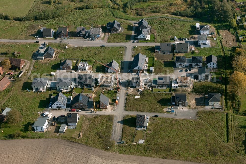 Hamm Bockum-Hövel from above - Construction sites for new single-family homes in Bockum-Hoevel in Hamm in North Rhine-Westphalia