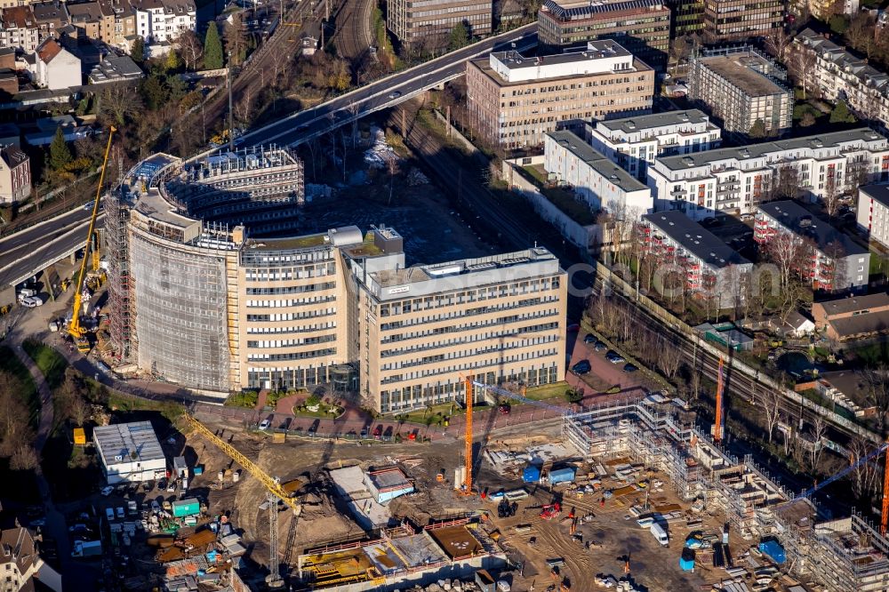 Aerial photograph Düsseldorf - Construction site for City Quarters Building Arcadiaparc on Arcadiastrasse in the district Rath in Duesseldorf in the state North Rhine-Westphalia, Germany