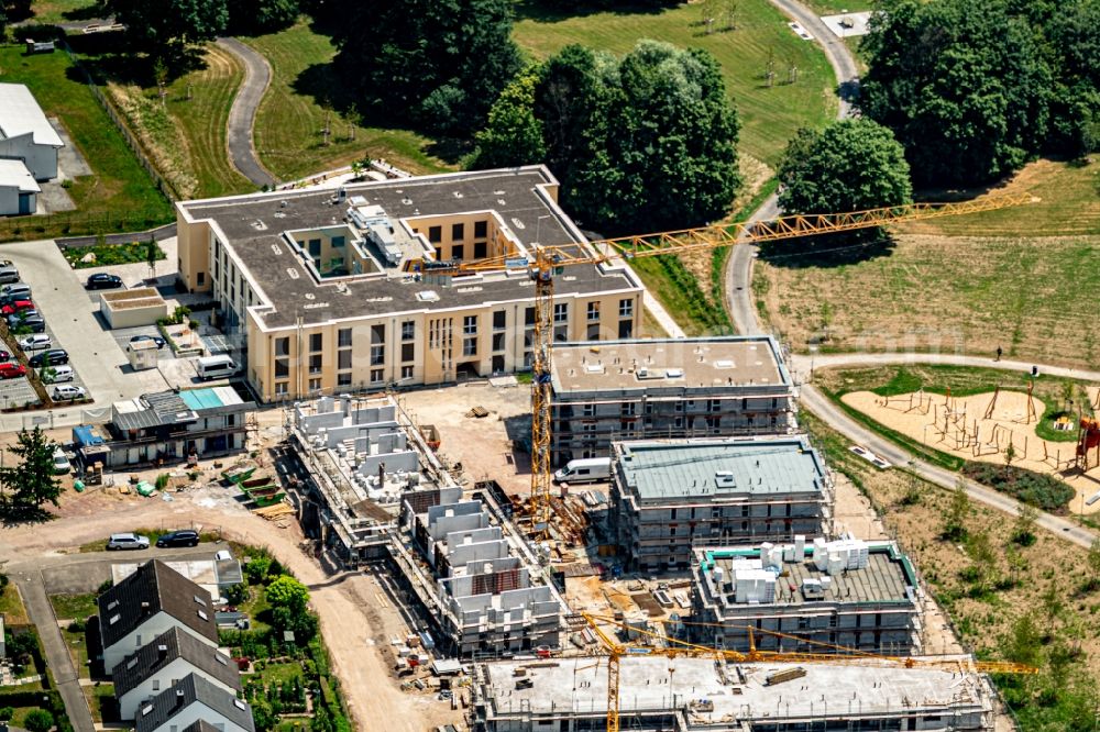 Aerial photograph Lahr/Schwarzwald - Construction site for City Quarters Building also called betrutes Wohnen on Koenigsberger Ring in Lahr/Schwarzwald in the state Baden-Wurttemberg, Germany