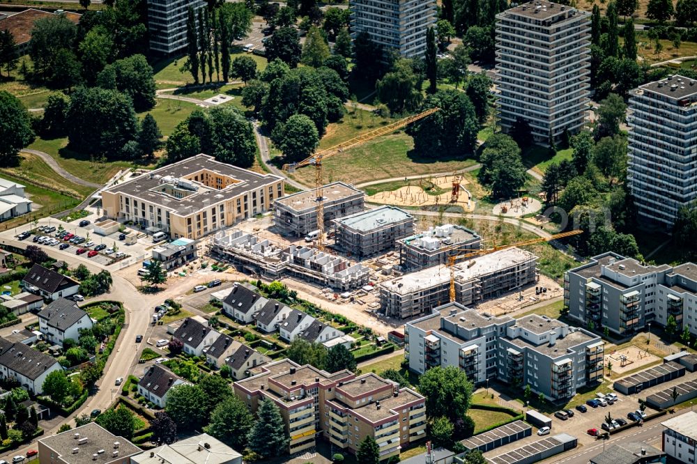 Aerial image Lahr/Schwarzwald - Construction site for City Quarters Building also called betrutes Wohnen on Koenigsberger Ring in Lahr/Schwarzwald in the state Baden-Wurttemberg, Germany