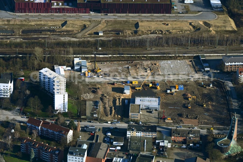 Aerial photograph Hamburg - Construction site for City Quarters Building on Billhorner Kanalstrasse in the district Rothenburgsort in Hamburg, Germany