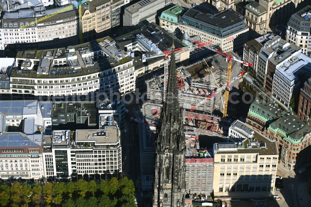 Aerial photograph Hamburg - Construction site for City Quarters Building BURSTAH on Grosser Burstah in Hamburg, Germany