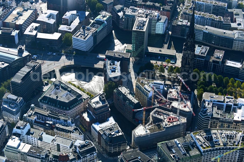 Hamburg from above - Construction site for City Quarters Building BURSTAH on Grosser Burstah in Hamburg, Germany