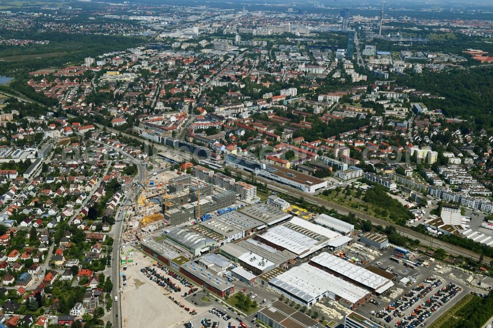 Aerial photograph München - Construction site for City Quarters Building Meiller Gaerten of Rathgeber AG on Untermenzinger Strasse in Munich in the state Bavaria, Germany