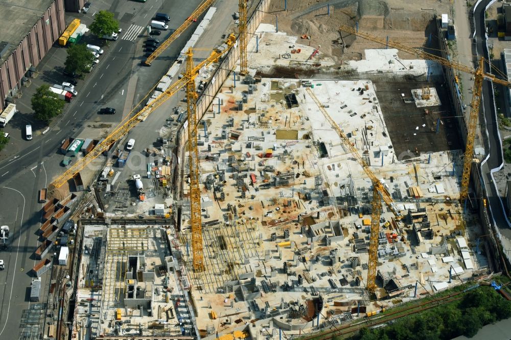 Aerial image Köln - Construction site for City Quarters Building MesseCity Koeln of ECE and STRABAG Real Estate in Cologne in the state North Rhine-Westphalia, Germany