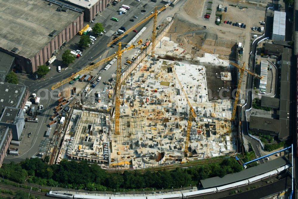 Aerial photograph Köln - Construction site for City Quarters Building MesseCity Koeln of ECE and STRABAG Real Estate in Cologne in the state North Rhine-Westphalia, Germany