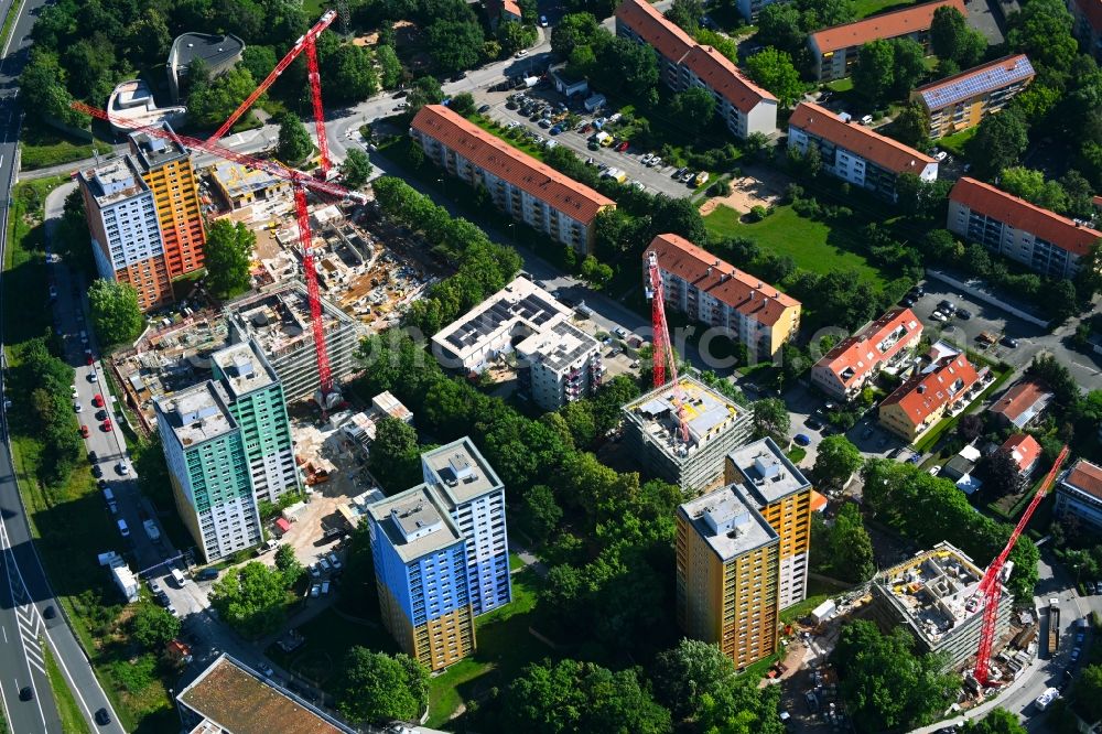 Aerial photograph Erlangen - Construction site for City Quarters Building Quartier Isarring on the Isar road in Erlangen in the state Bavaria, Germany