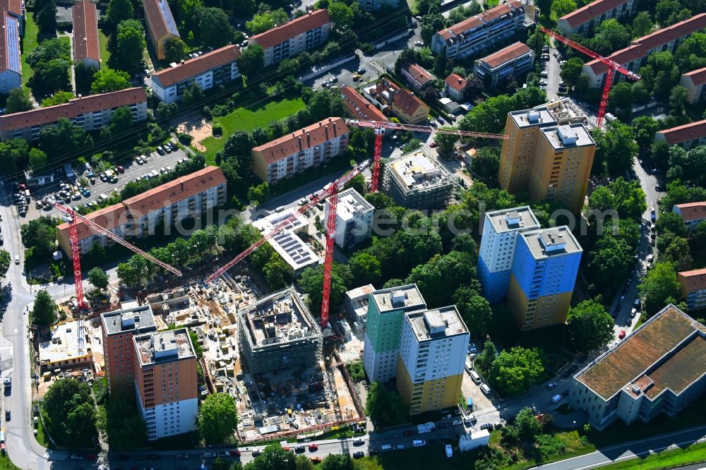 Aerial image Erlangen - Construction site for City Quarters Building Quartier Isarring on the Isar road in Erlangen in the state Bavaria, Germany