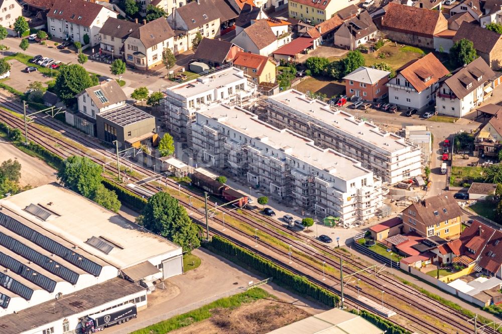 Riegel am Kaiserstuhl from the bird's eye view: Construction site for City Quarters Building in Riegel am Kaiserstuhl in the state Baden-Wurttemberg, Germany