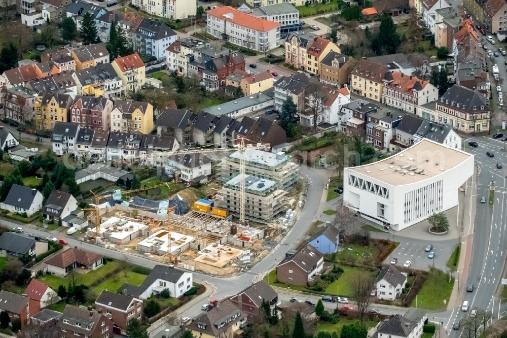 Aerial photograph Hamm - Construction site for City Quarters Building Rietzgarten quarter in the district Hamm-Osten in Hamm in the state North Rhine-Westphalia, Germany