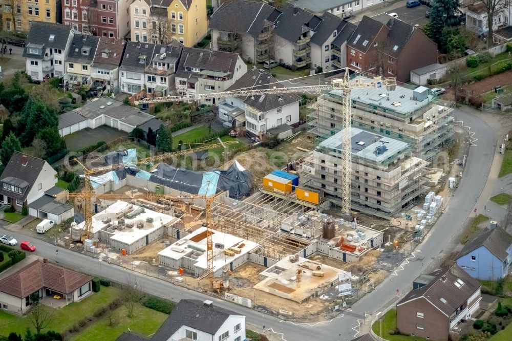 Hamm from above - Construction site for City Quarters Building Rietzgarten quarter in the district Hamm-Osten in Hamm in the state North Rhine-Westphalia, Germany