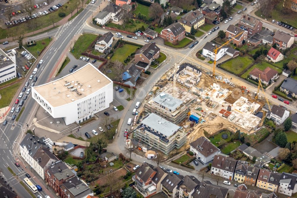 Aerial image Hamm - Construction site for City Quarters Building Rietzgarten quarter in the district Hamm-Osten in Hamm in the state North Rhine-Westphalia, Germany