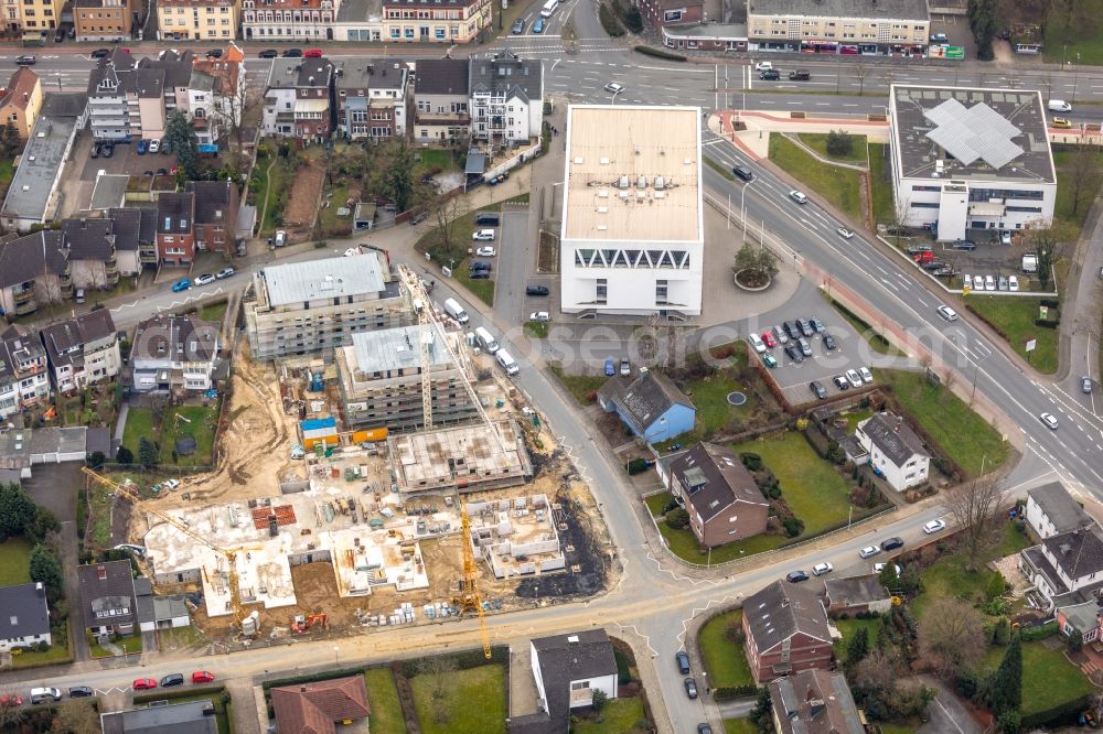 Aerial photograph Hamm - Construction site for City Quarters Building Rietzgarten quarter in the district Hamm-Osten in Hamm in the state North Rhine-Westphalia, Germany