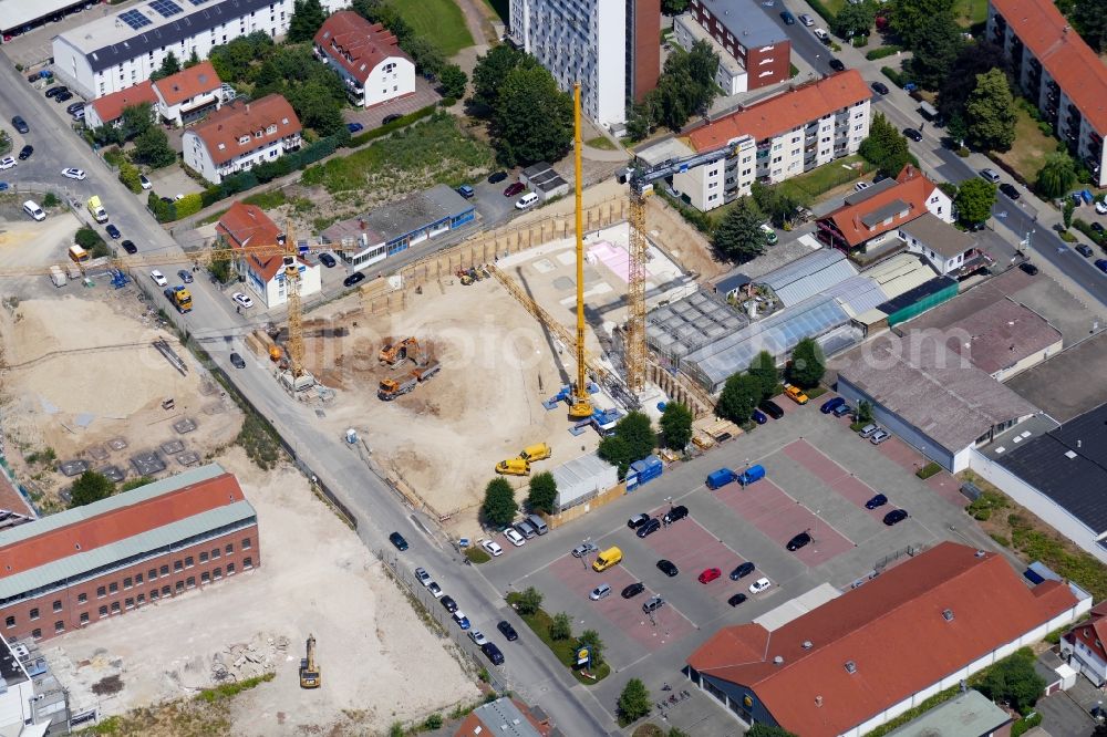 Aerial image Göttingen - Construction site for City Quarters Building Sartoriusquartier in Goettingen in the state Lower Saxony, Germany