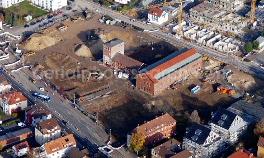 Göttingen from above - Construction site for City Quarters Building Sartoriusquartier in Goettingen in the state Lower Saxony, Germany