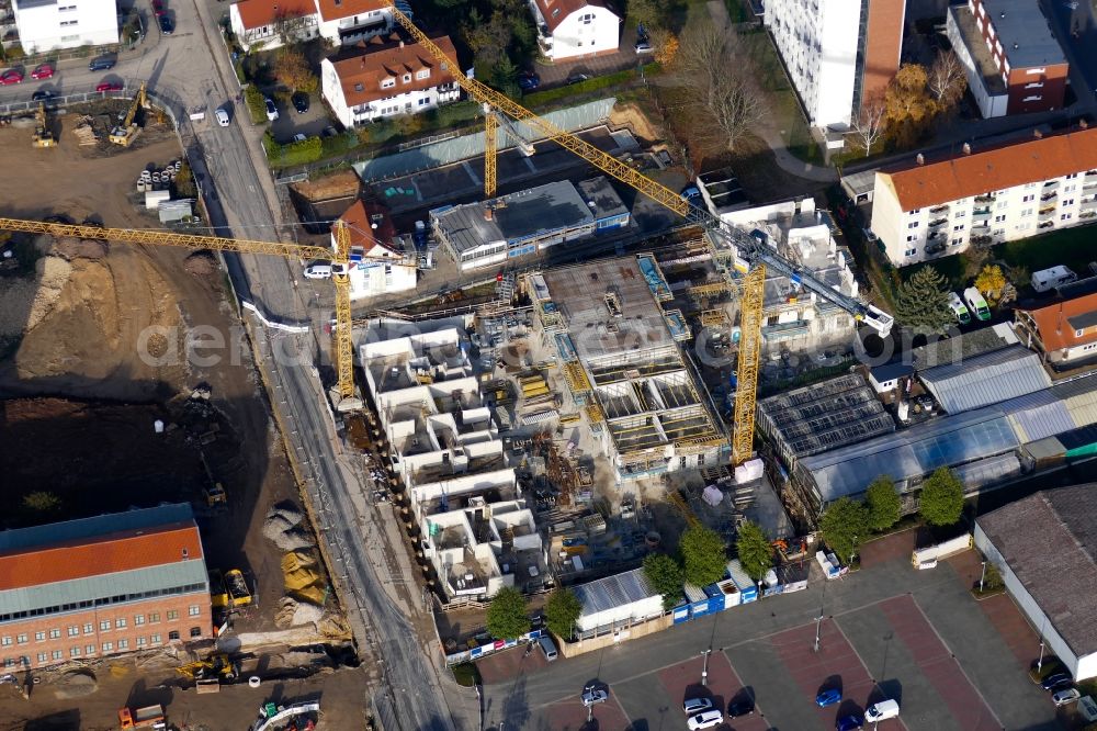 Göttingen from the bird's eye view: Construction site for City Quarters Building Sartoriusquartier in Goettingen in the state Lower Saxony, Germany