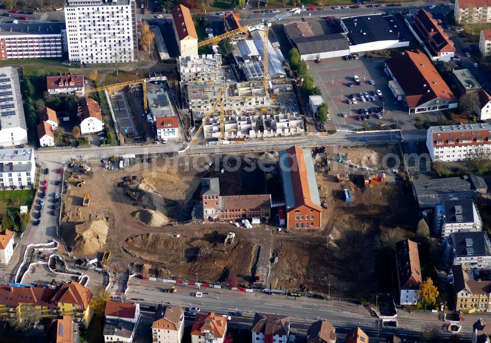 Aerial photograph Göttingen - Construction site for City Quarters Building Sartoriusquartier in Goettingen in the state Lower Saxony, Germany