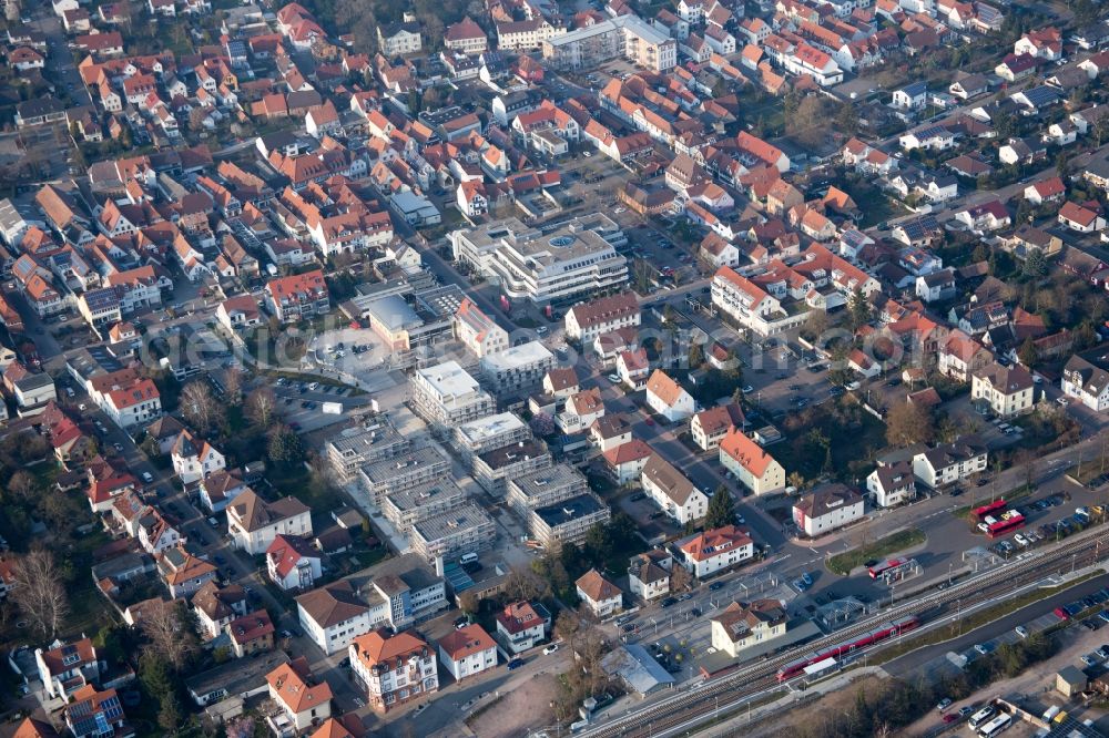 Kandel from above - Construction site for City Quarters Building 'Im Stadtkern' in Kandel in the state Rhineland-Palatinate, Germany