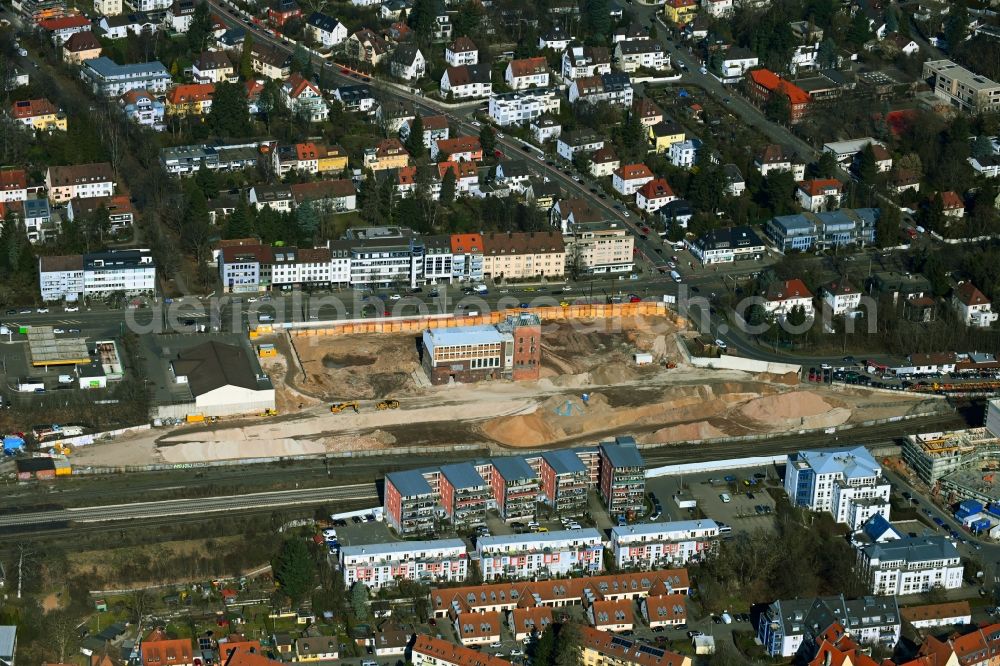 Aerial photograph Nürnberg - Construction site for city quarters building on the premises of the former Bundesmonopolverwaltung fuer Branntwein - Branntweinareal Aeussere Sulzbacher Strasse in the district Sankt Jobst in Nuremberg in the state Bavaria, Germany