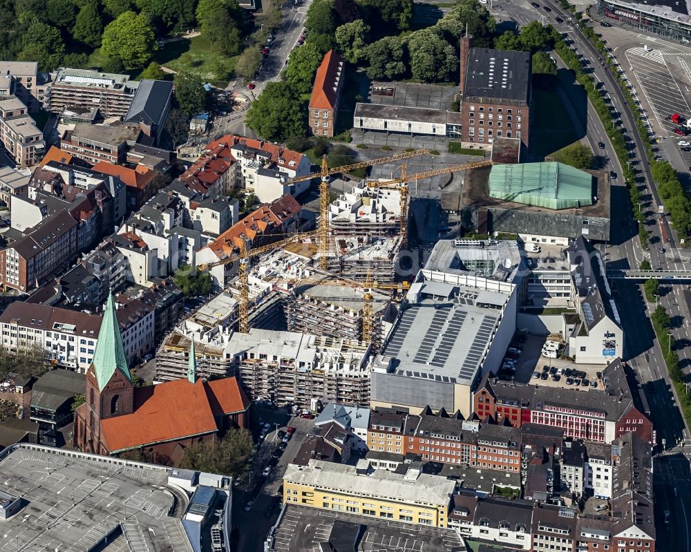 Aerial image Kiel - Construction site for City Quarters Building in Zentrum in Kiel in the state Schleswig-Holstein, Germany