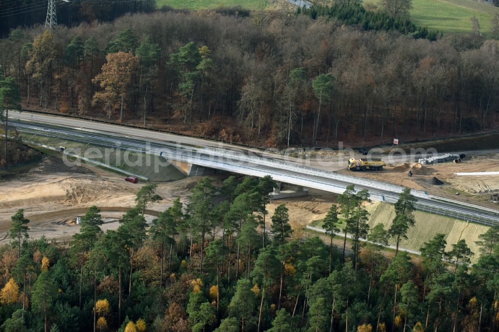 Aerial image Kremmin - Construction of road bridge over the subgrade of the A14 in Kremmin in the state Mecklenburg - Western Pomerania