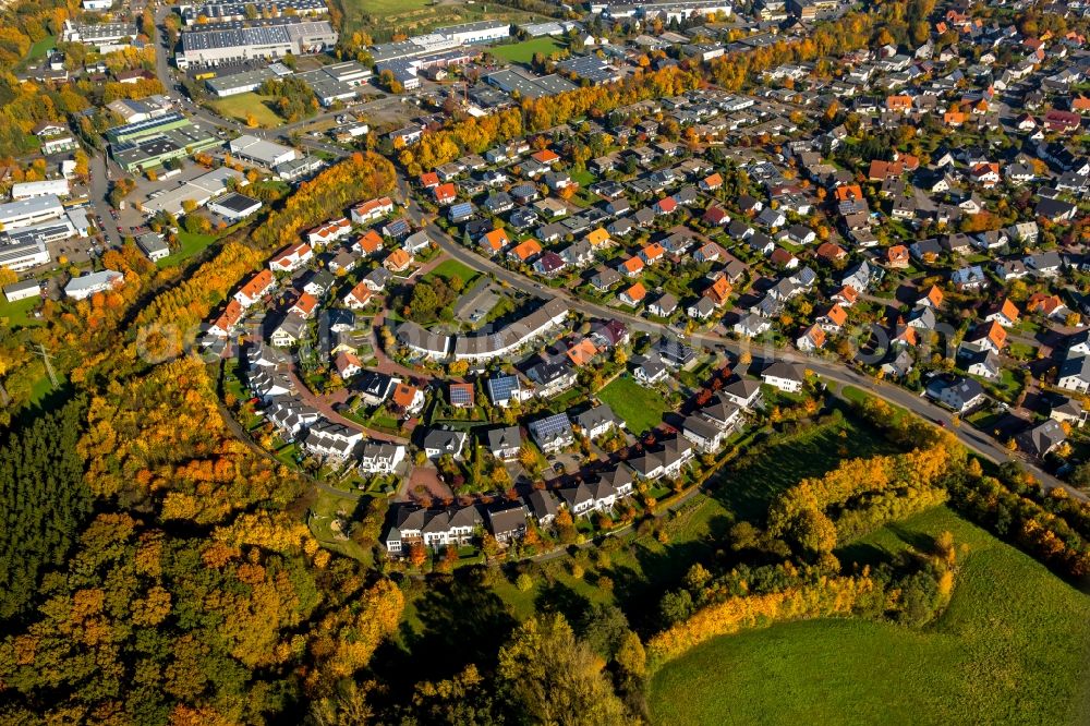 Aerial photograph Arnsberg - Construction sites for new construction residential area of detached housing estate Sleperstrasse - Konrad-von-Bergheim-Weg in Neheim in Arnsberg in the state North Rhine-Westphalia