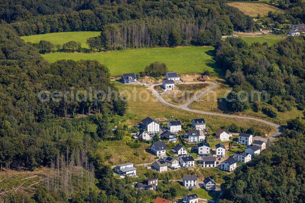 Aerial photograph Ennepetal - Construction sites for new construction residential area of detached housing estate on Asternweg in Ennepetal in the state North Rhine-Westphalia, Germany