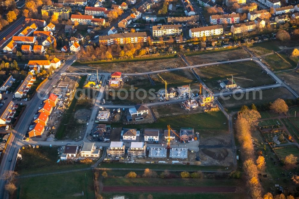 Aerial image Hamm - Construction sites for new construction residential area of detached housing estate on Beisenkonp in Hamm in the state North Rhine-Westphalia, Germany