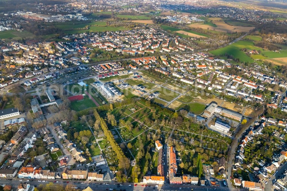 Hamm from above - Construction sites for new construction residential area of detached housing estate on Beisenkonp in Hamm in the state North Rhine-Westphalia, Germany