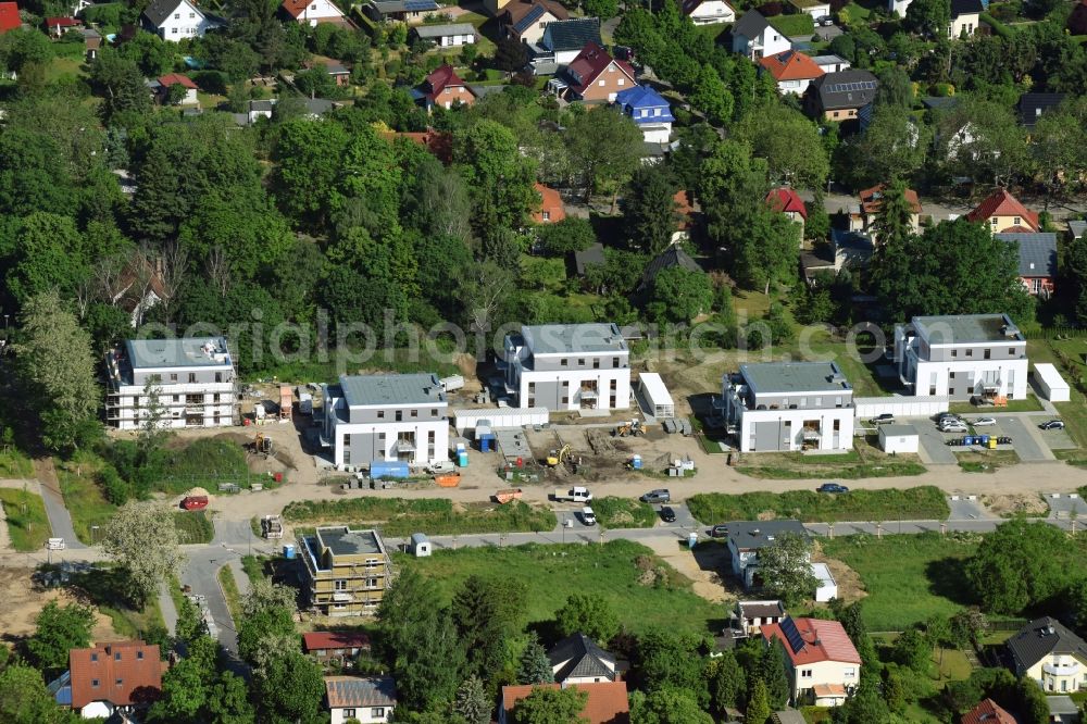 Aerial photograph Berlin - Construction sites for new detached houses at Pfarrhufenanger in the district Mahlsdorf Berlin