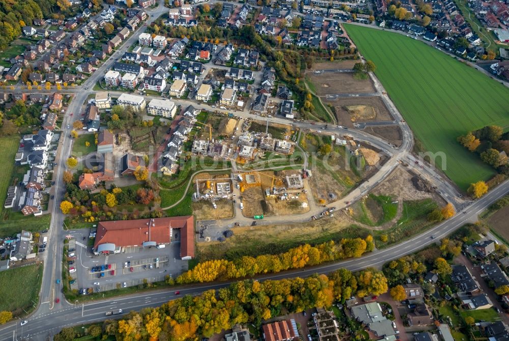 Bottrop from above - Construction sites for new construction residential, Schultenkamp, a single-family settlement on Kirchhellener ring and Hack Furth Road in Bottrop in North Rhine-Westphalia