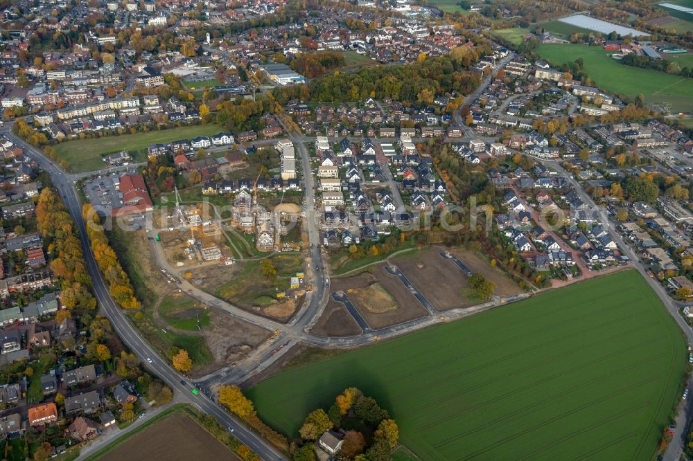 Bottrop from the bird's eye view: Construction sites for new construction residential, Schultenkamp, a single-family settlement on Kirchhellener ring and Hack Furth Road in Bottrop in North Rhine-Westphalia