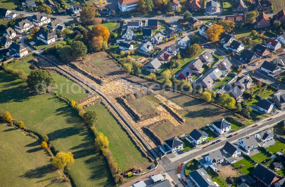 Aerial photograph Hamm - Construction sites for new construction residential area of detached housing estate Brandheide in Hamm in the state North Rhine-Westphalia