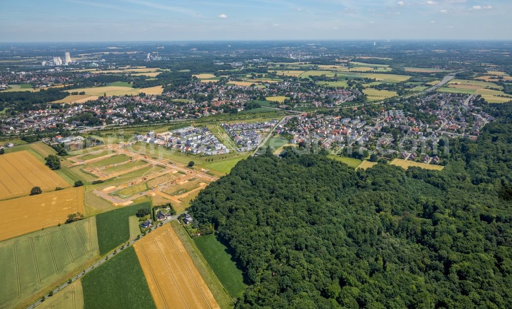 Dortmund from the bird's eye view: Construction sites for new construction residential area of detached housing estate Brechtener Heide in Dortmund in the state North Rhine-Westphalia, Germany