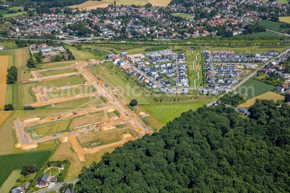 Dortmund from above - Construction sites for new construction residential area of detached housing estate Brechtener Heide in Dortmund in the state North Rhine-Westphalia, Germany