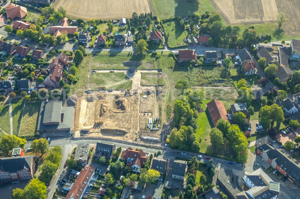 Hamm from above - Construction sites for new construction residential area of detached housing estate on Doerholtstrasse in Hamm in the state North Rhine-Westphalia, Germany