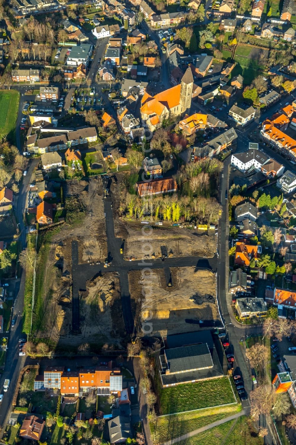 Aerial image Hamm - Construction sites for new construction residential area of detached housing estate on Doerholtstrasse in Hamm in the state North Rhine-Westphalia, Germany