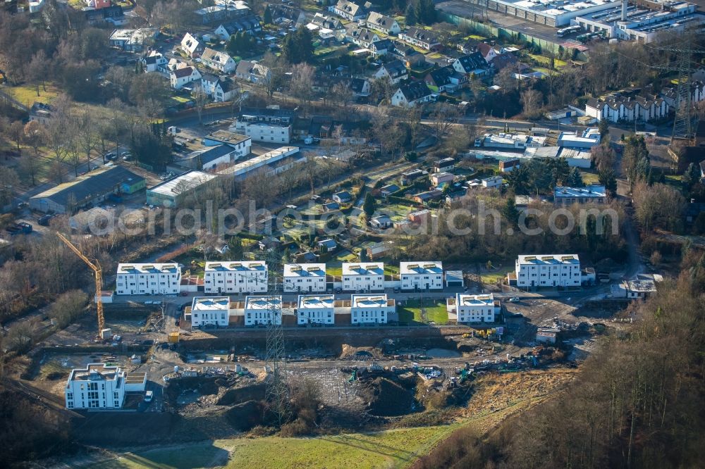 Bochum from the bird's eye view: Construction sites for new construction residential area of detached housing estate an der Franziskusstrasse in the district Weitmar in Bochum in the state North Rhine-Westphalia