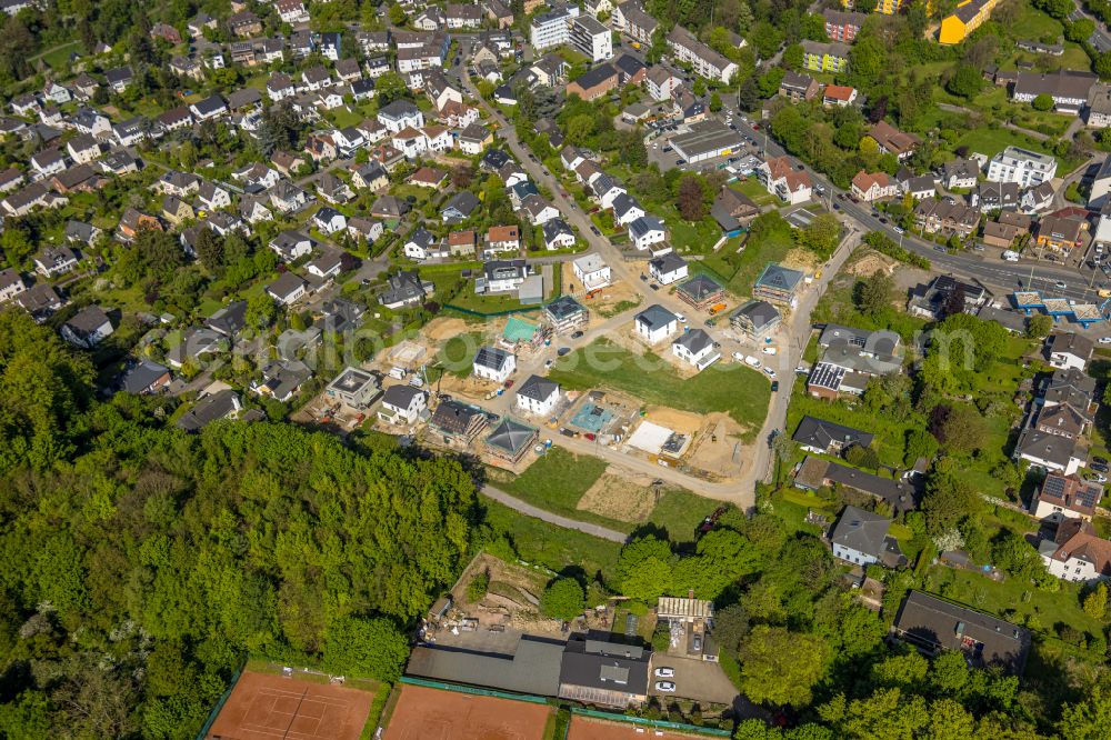 Hagen from above - Construction sites for new construction residential area of detached housing estate Auf of Gehre between Gehrstrasse and Kraehenweg on street Im Langen Lohe in Hagen at Ruhrgebiet in the state North Rhine-Westphalia, Germany